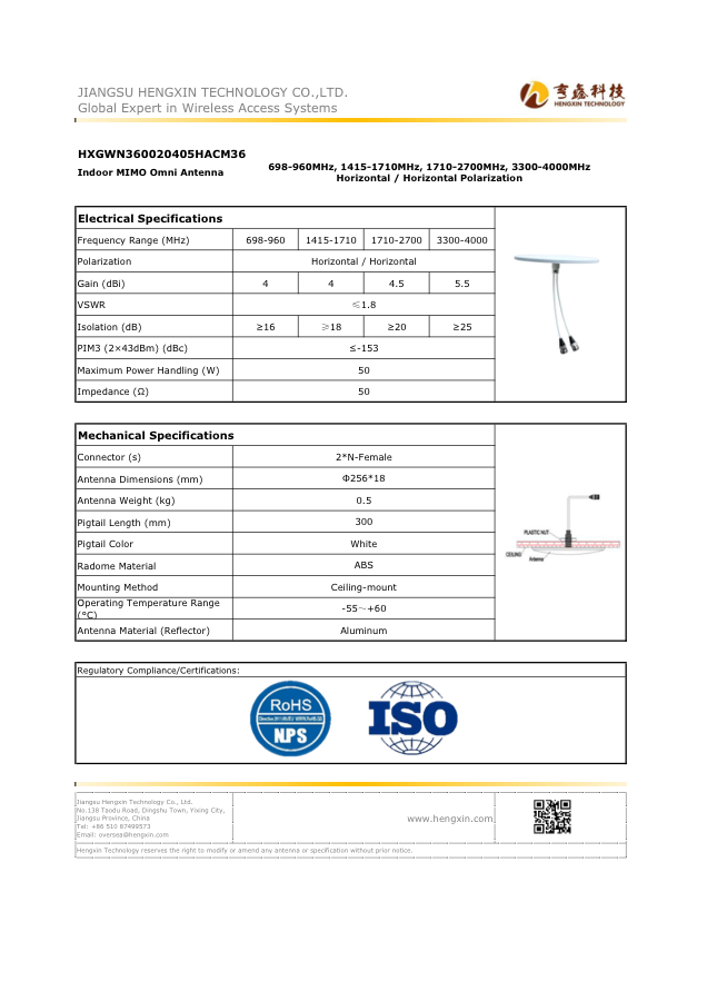 Hengxin HXGWN360020405HACM36