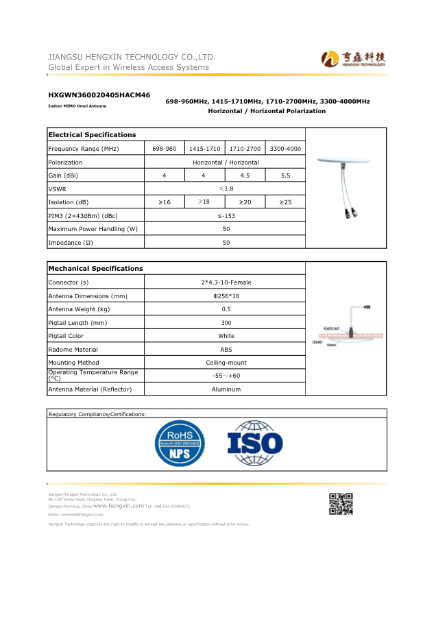 Hengxin HXGWN360020405HACM46